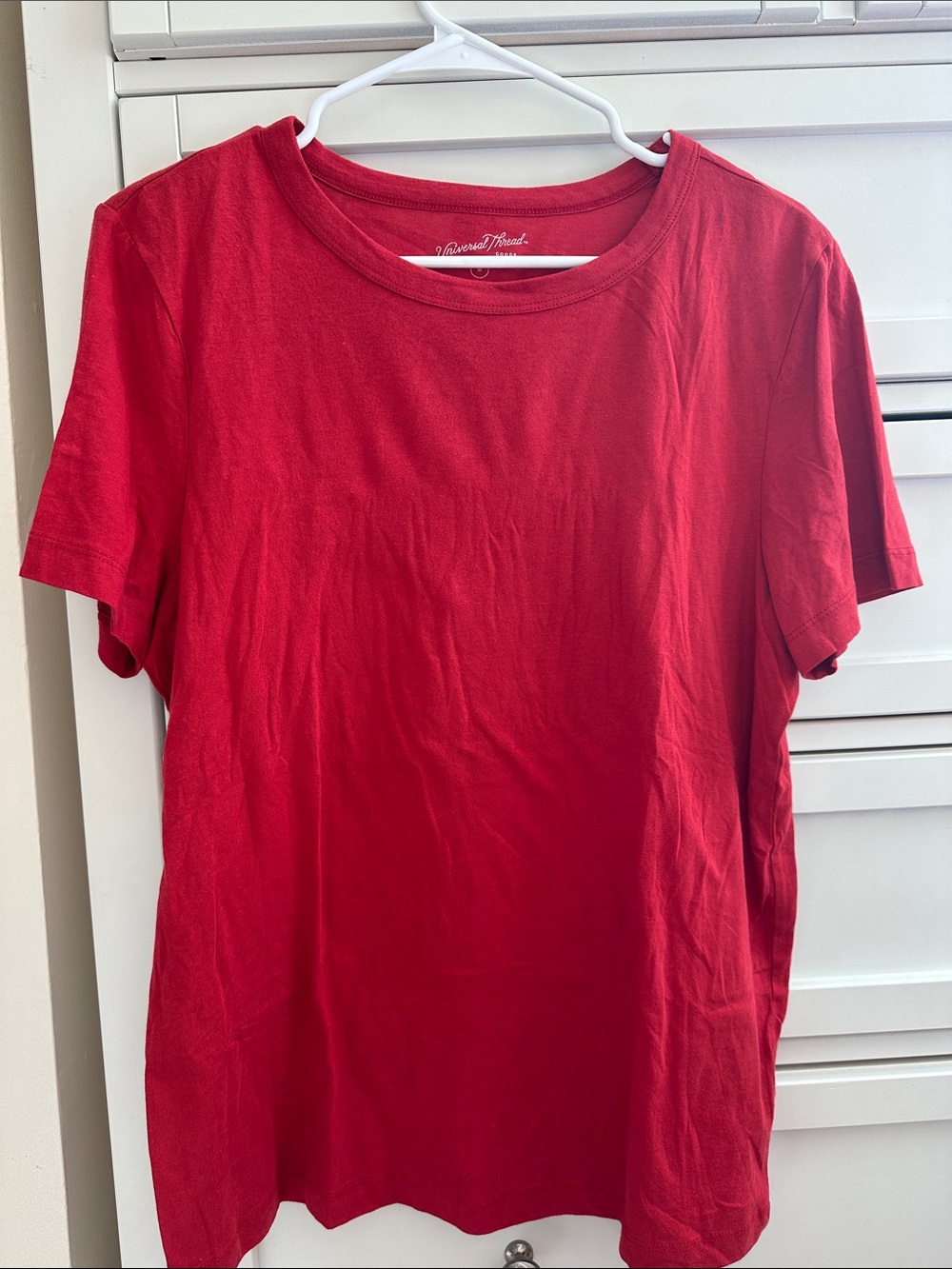 Classic Solid Red Crewneck Tee